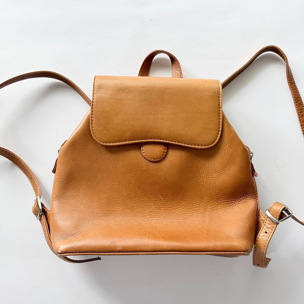 Piel Leather Tan Genuine Leather Backpack